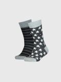 Grey 2-Pack Stars And Stripes Socks  Kids Unisex