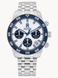 White Navy Bezel Chronograph Watch  Men