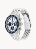 White Navy Bezel Chronograph Watch  Men
