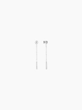 Silver Bar Chain Silver Earrings   Women