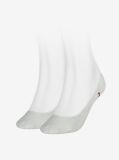 White Tommy Hilfiger Women's Invisible Footie Socks 2 pack  Women