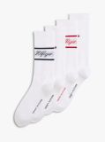 White 4-Pack Logo Ribbed Socks Gift Box  Men