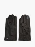 Black Essential Enamel Flag Leather Gloves  Men