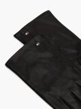 Black Essential Enamel Flag Leather Gloves  Men