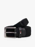 Black Braided Elastic Webbing Belt  Men