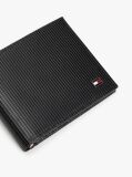 Black Hilfiger Flag Bifold Leather Credit Card Wallet  Men