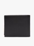 Black Hilfiger Flag Ribbed Leather Flap Wallet  Men