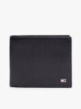 Blue Hilfiger Flag Ribbed Leather Flap Wallet  Men