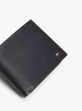 Blue Hilfiger Flag Ribbed Leather Flap Wallet  Men