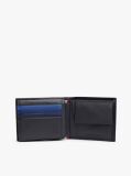 Blue Hilfiger Flag Ribbed Leather Flap Wallet  Men