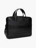 Black Modern Repeat Flag Pocket Laptop Bag  Men