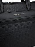 Black Modern Repeat Flag Pocket Laptop Bag  Men