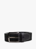 Black Denton Flag Plaque Suede Belt  Men