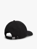 Black Logo Patch Canvas Baseball Cap  Men