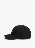 Black Logo Patch Canvas Baseball Cap  Men