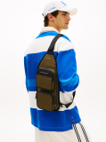 Green Metal Logo Sling Backpack  Men