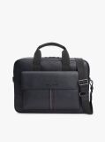 Blue Flap Pocket Pebble Grain Laptop Bag  Men