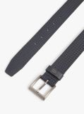 Blue Flag Print Square Buckle Leather Belt  Men