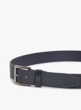 Blue Flag Print Square Buckle Leather Belt  Men