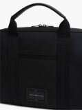 Black Textile Logo Patch Laptop Bag  Men