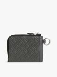 Grey Modern Leather Zip-Around Wallet  Men