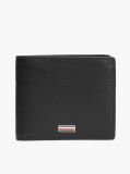 Black Credit Card And Coin Leather Bifold Wallet  Men