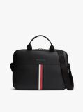 Black Signature Tape Crossbody Laptop Bag  Men