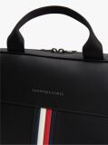 Black Signature Tape Crossbody Laptop Bag  Men
