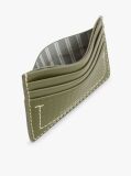 Green Embossed Flag Leather Credit Card Holder  Men