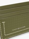 Green Embossed Flag Leather Credit Card Holder  Men