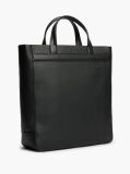 Black TH Business Leather Logo Tote Bag  Men
