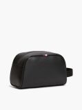 Black Perforated Pocket Enamel Flag Washbag  Men