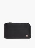 Black Perforated Leather Zip-Around Wallet  Men