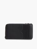 Black Perforated Leather Zip-Around Wallet  Men