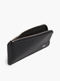Black Perforated Leather Zip-Around Wallet  Men