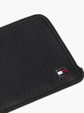 Black Perforated Leather Zip-Around Wallet  Men