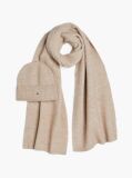 Beige Flag Beanie And Scarf Gift Set  Women