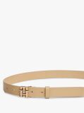 Beige Modern TH Monogram Buckle Leather Belt  Women