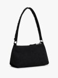 Black Logo Embroidery Denim Shoulder Bag  Women