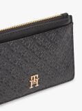 Black Hilfiger Icon Debossed Credit Card Holder  Women