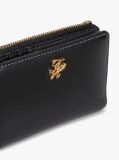 Black Logo Plaque Leather Bifold Wallet  Women