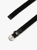 Black Essential TH Monogram Braided Elastic Belt  Women