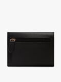 Black Modern TH Monogram Turn Lock Trifold Wallet  Women