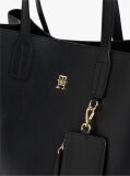 Black Hilfiger Icon Pebble Grain Satchel  Women