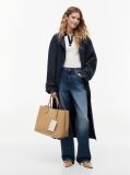 Beige Hilfiger Icon Pebble Grain Satchel  Women