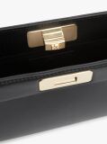Black Modern Chain TH Monogram Clasp Clutch  Women