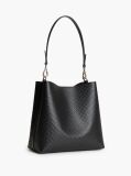 Black Hilfiger Icon Debossed Shoulder Bag  Women