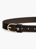 Brown Essential Rounded Buckle Suede Belt  Women