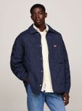Blue Quilted Down Casual Shacket  Men