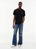 Μαύρο T-Shirt Με Σήμα Tommy Και Κανονική Λαιμόκοψη  Άνδρες